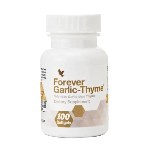 frasco de vitaminas Forever Garlic-Thyme